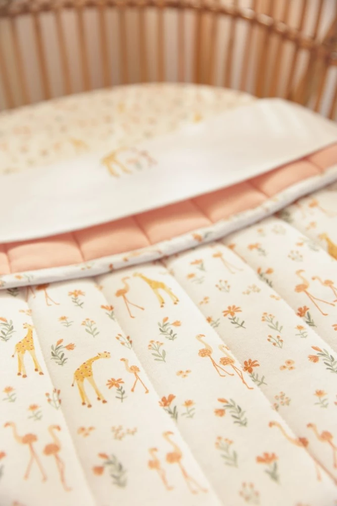 Little Dutch Cot Blanket quilted `Blooming Safari´ 110×140 cm