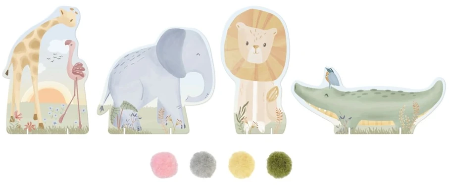 Little Dutch Craft Set Pom Poms ´Safari Friends´