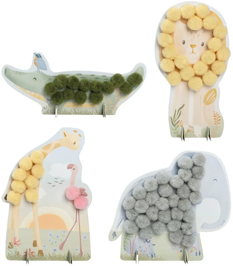 Little Dutch Craft Set Pom Poms ´Safari Friends´