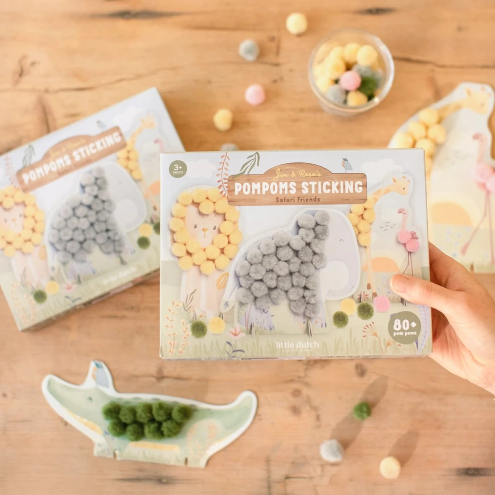 Little Dutch Craft Set Pom Poms ´Safari Friends´