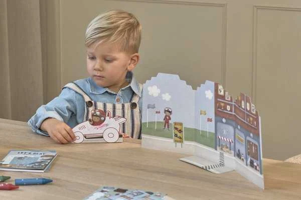 „Little Dutch“ kūrybiškumo lagaminas „Jim & Vehicles“