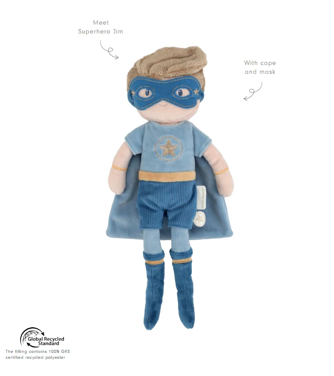 Little Dutch Pliušinė lėlė superherojus Jim 35cm