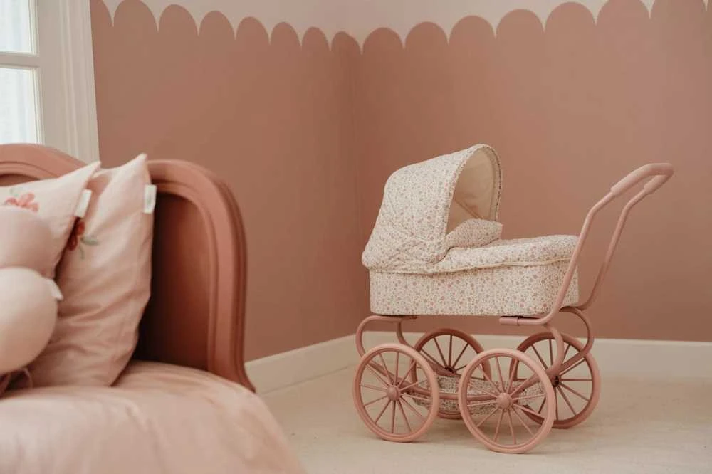 Lėlių vežimėlis Little Dutch Gėlės