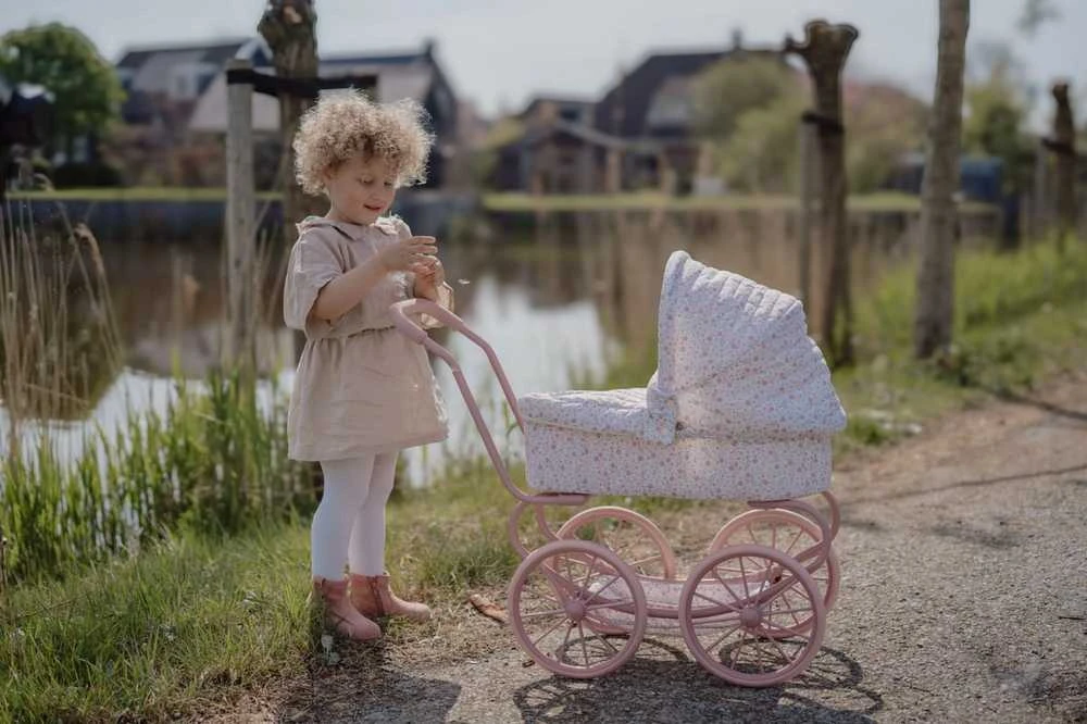 Lėlių vežimėlis Little Dutch Gėlės