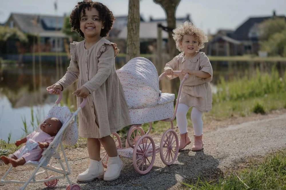 Lėlių vežimėlis Little Dutch Gėlės
