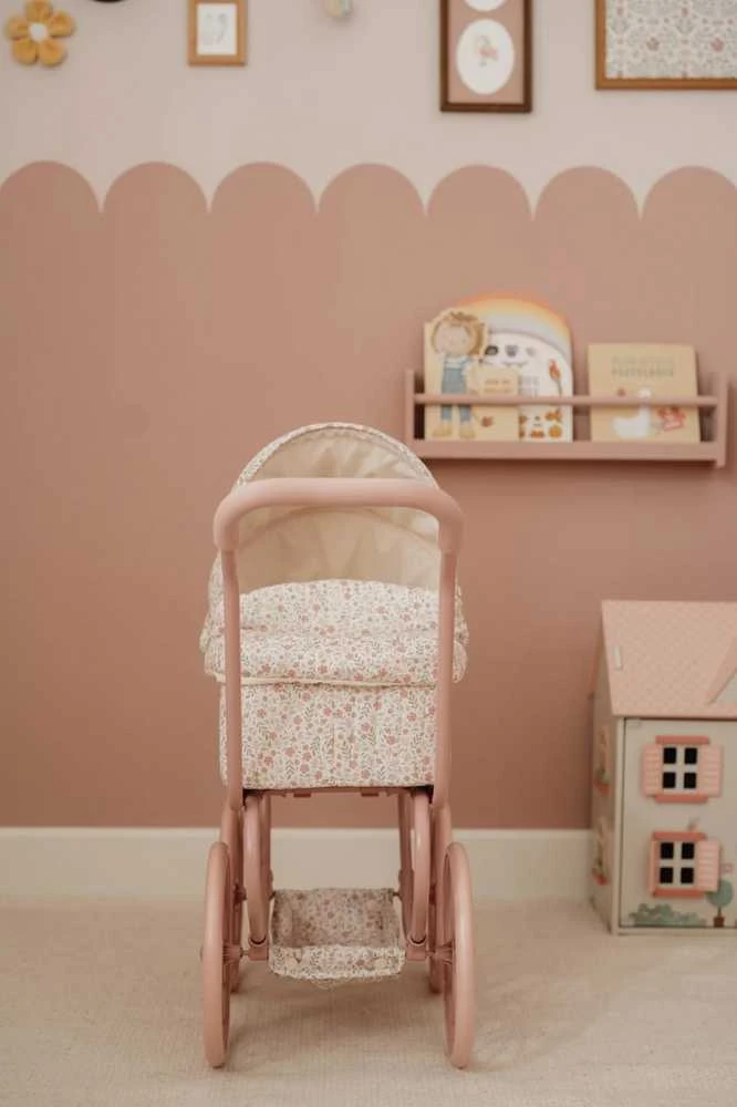Lėlių vežimėlis Little Dutch Gėlės