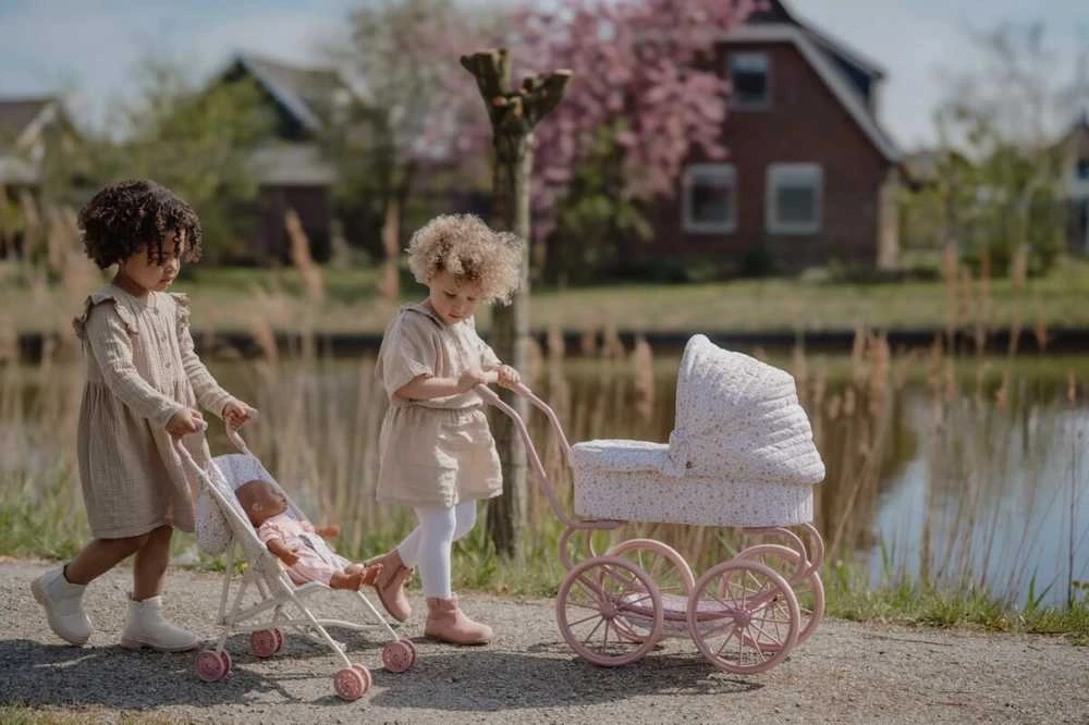 Metalinis lėlių vežimėlis vaikams Little Dutch