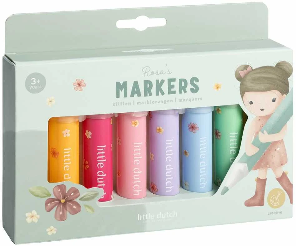 Little Dutch Flomasteriai ´Rosa & Friends´