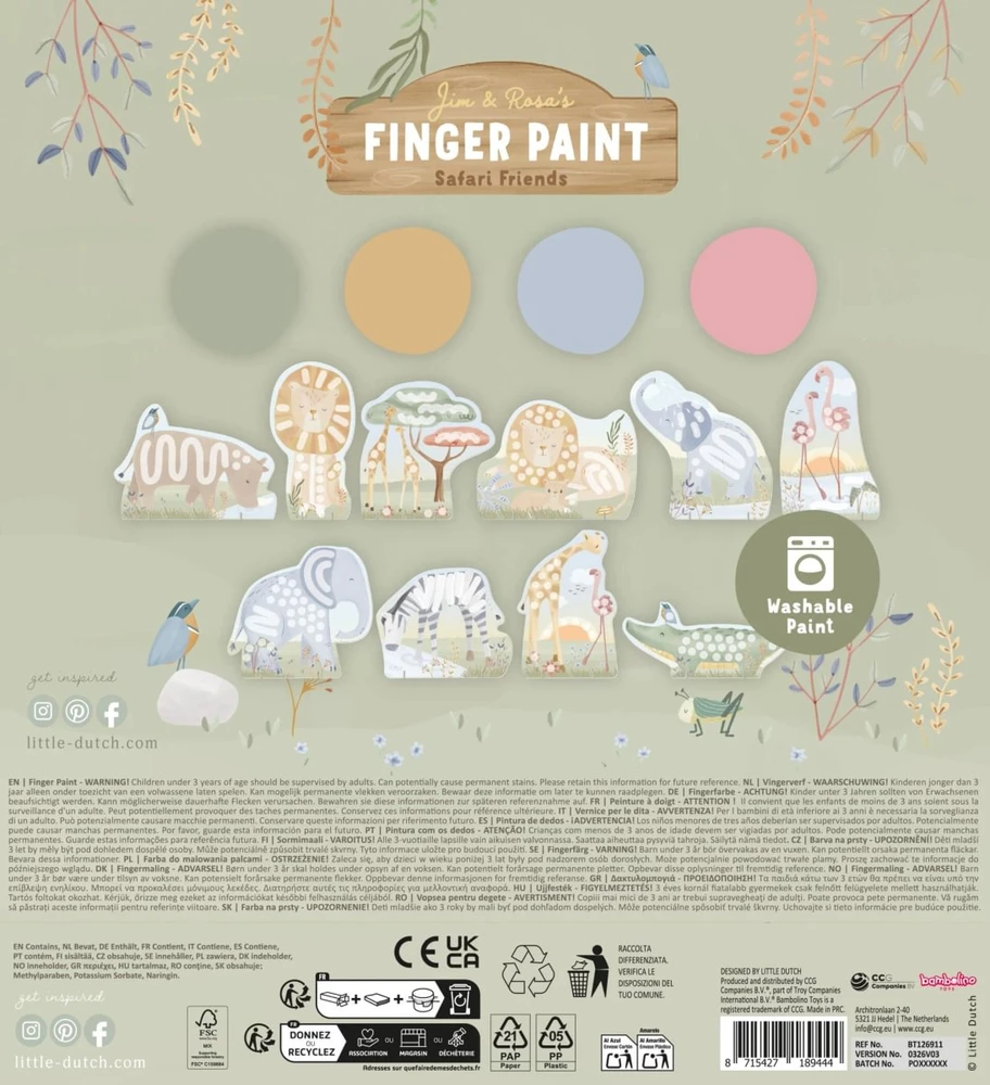 Little Dutch: Safari Finger Painting Kit
