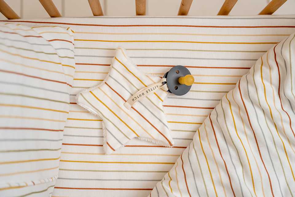 Little Dutch fitted cot sheet ´Vintage Sunny Stripes´ 60 x 120 cm