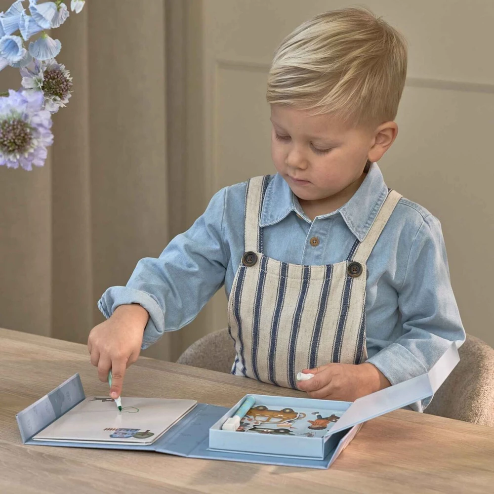 Little Dutch Magnet &amp; Draw Set ´Jim &amp; Vehicles´