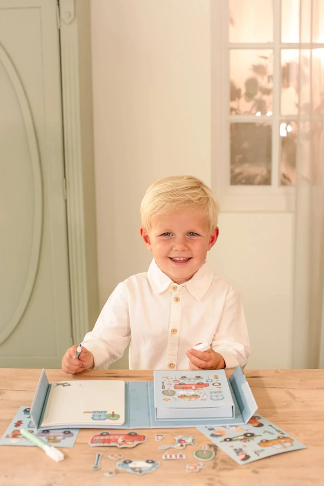 Little Dutch Magnet &amp; Draw Set ´Jim &amp; Vehicles´