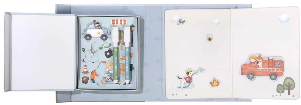 Little Dutch Magnet &amp; Draw Set ´Jim &amp; Vehicles´