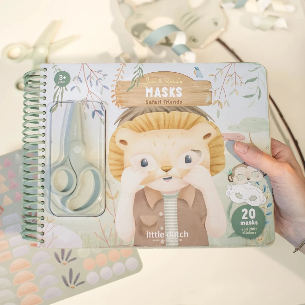 Little Dutch Masks Craft Book with Scissor ´Safari Friends´