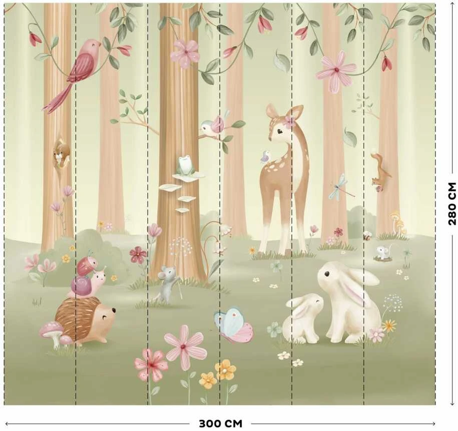 Little Dutch Photo Wallpaper fleece ´Fairy Garden´ 300x280 cm