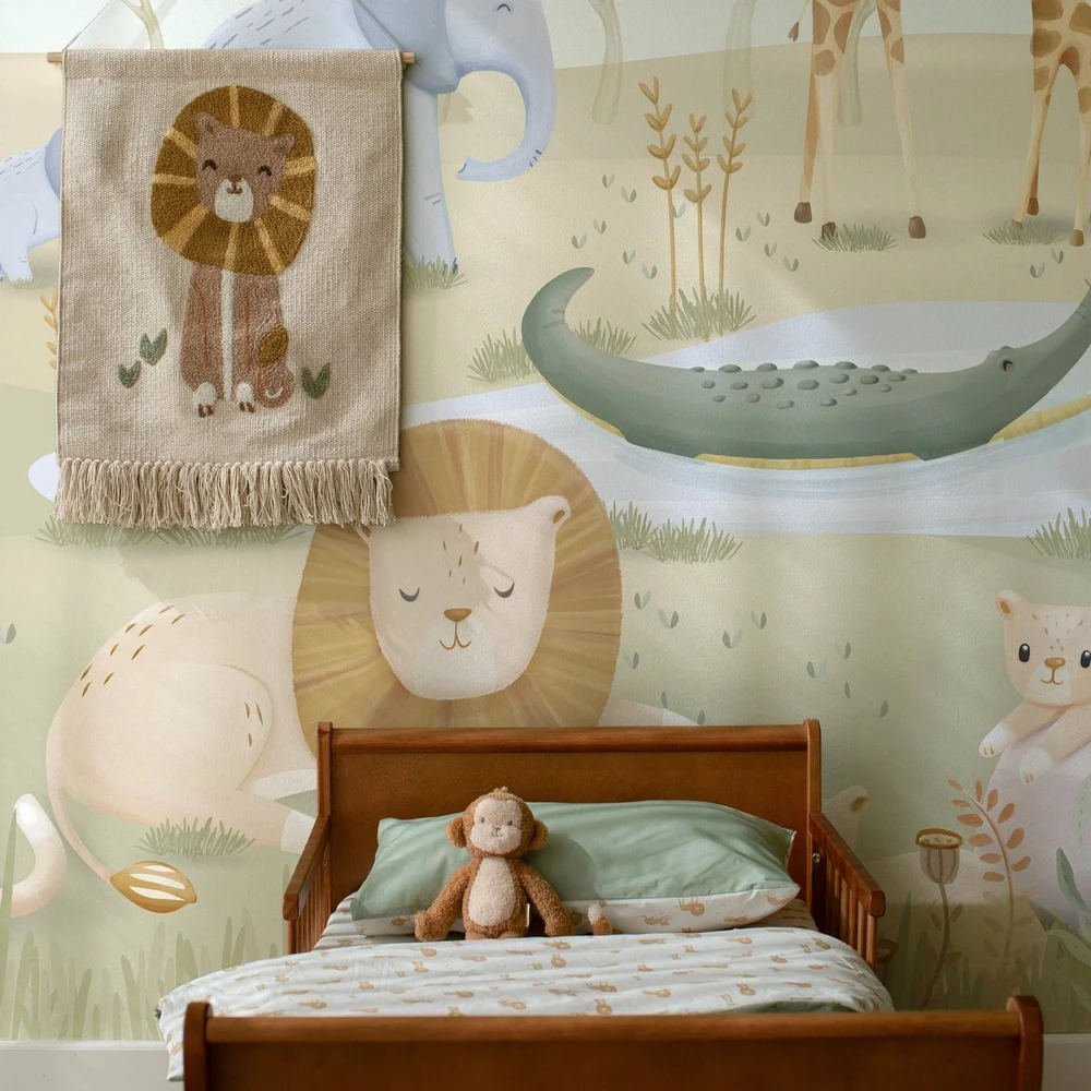 Little Dutch Photo Wallpaper fleece ´Safari Friends´ 300x280 cm