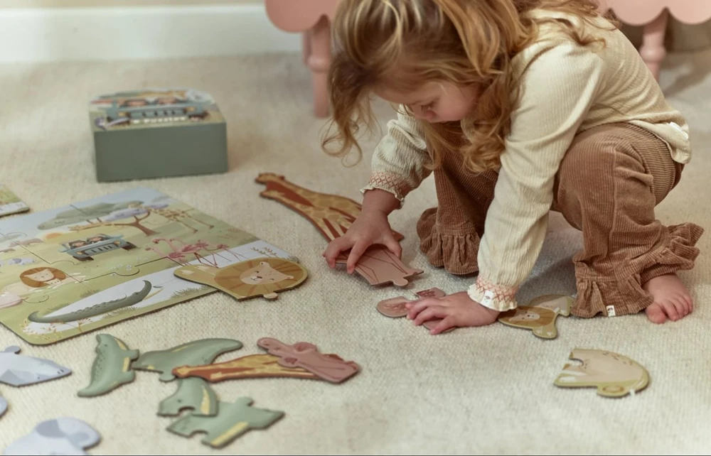 Dėlionė Little Dutch - puzzle XL vaikams | Safari Friends FSC