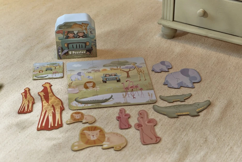 Dėlionė Little Dutch - puzzle XL vaikams | Safari Friends FSC