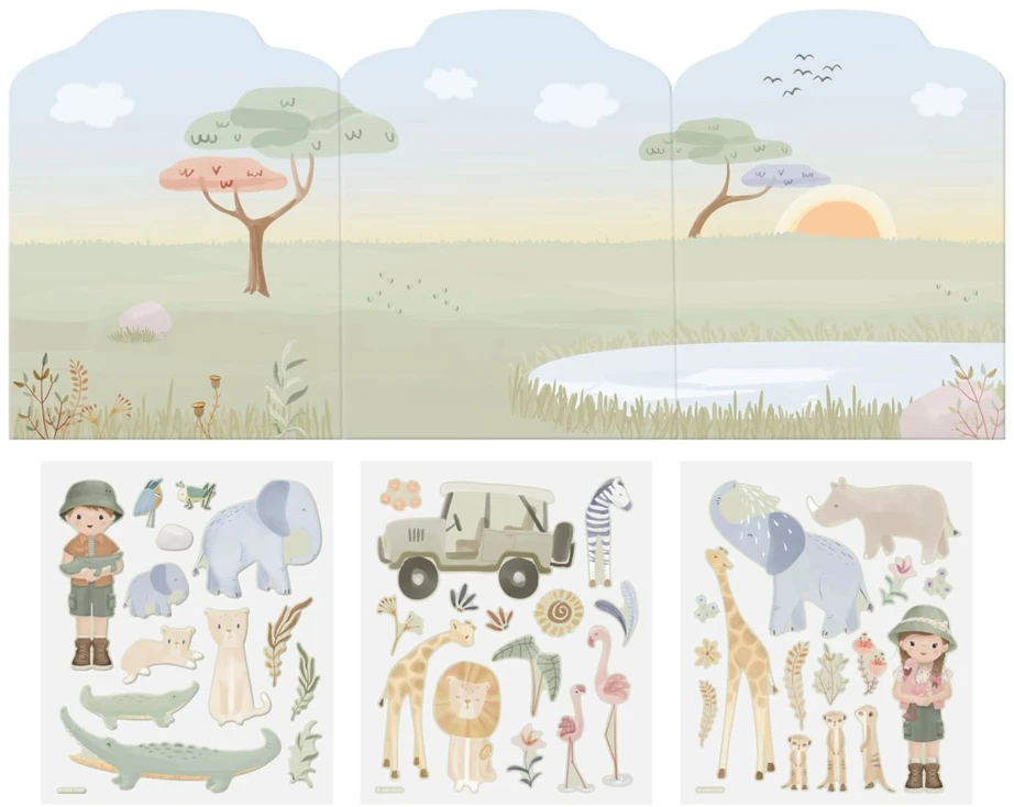 Little Dutch Reusable Sticker Story Booklet ´Safari Friends´