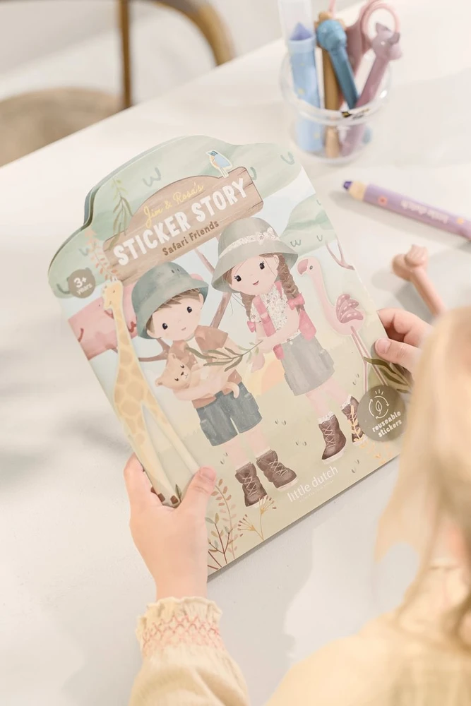 Little Dutch Reusable Sticker Story Booklet ´Safari Friends´