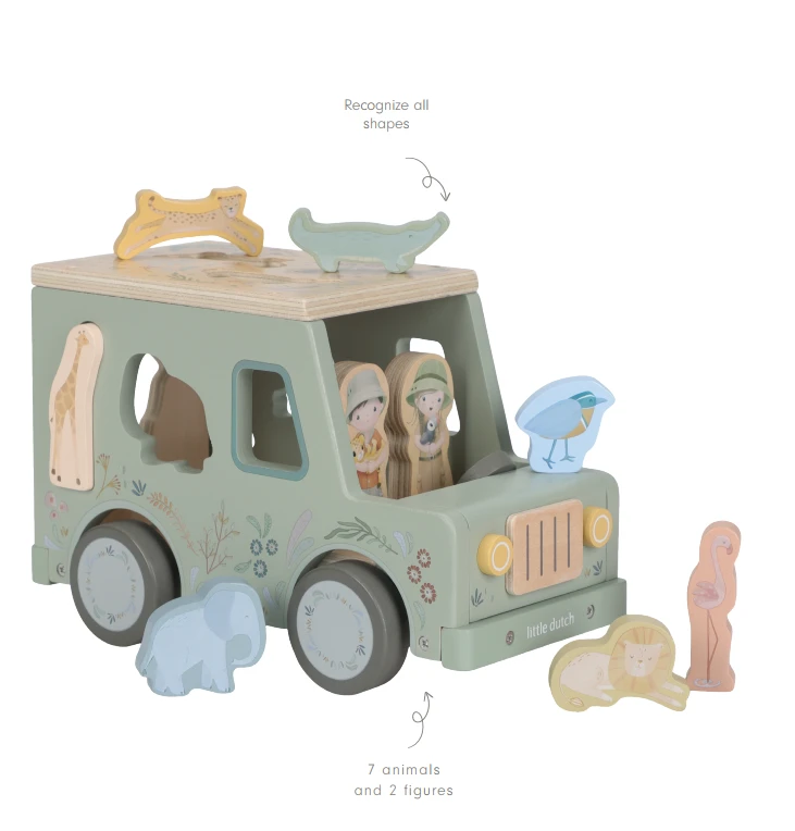 Little Dutch Shape Sorter Safari Car ´Safari Friends´ FSC