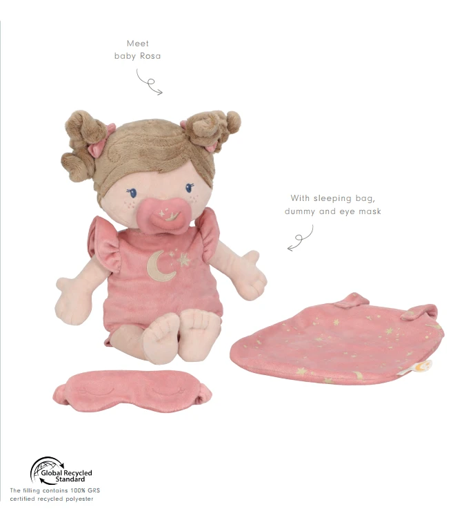 Little Dutch Mieganti pliušinė lėlė Rosa 40cm