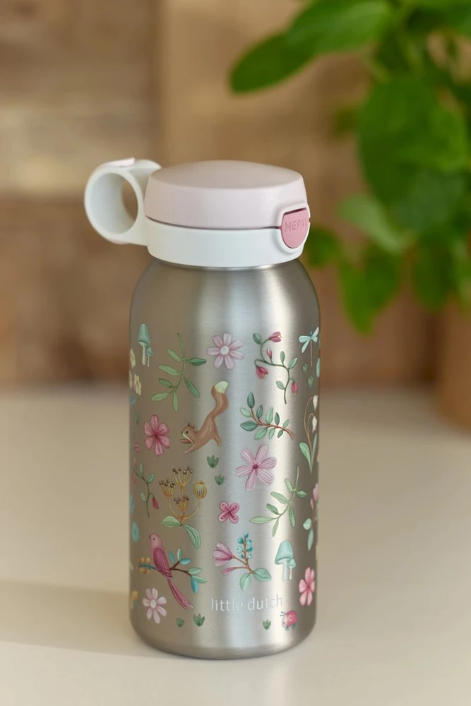 Rosti Mepal Little Dutch nerūdijančio plieno butelis su atverčiamu dangteliu „Fairy Wonders“, 600 ml