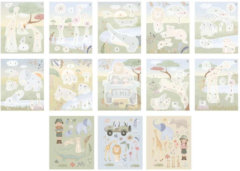 Little Dutch Sticker Booklet by Numbers ´Safari Friends Jim´
