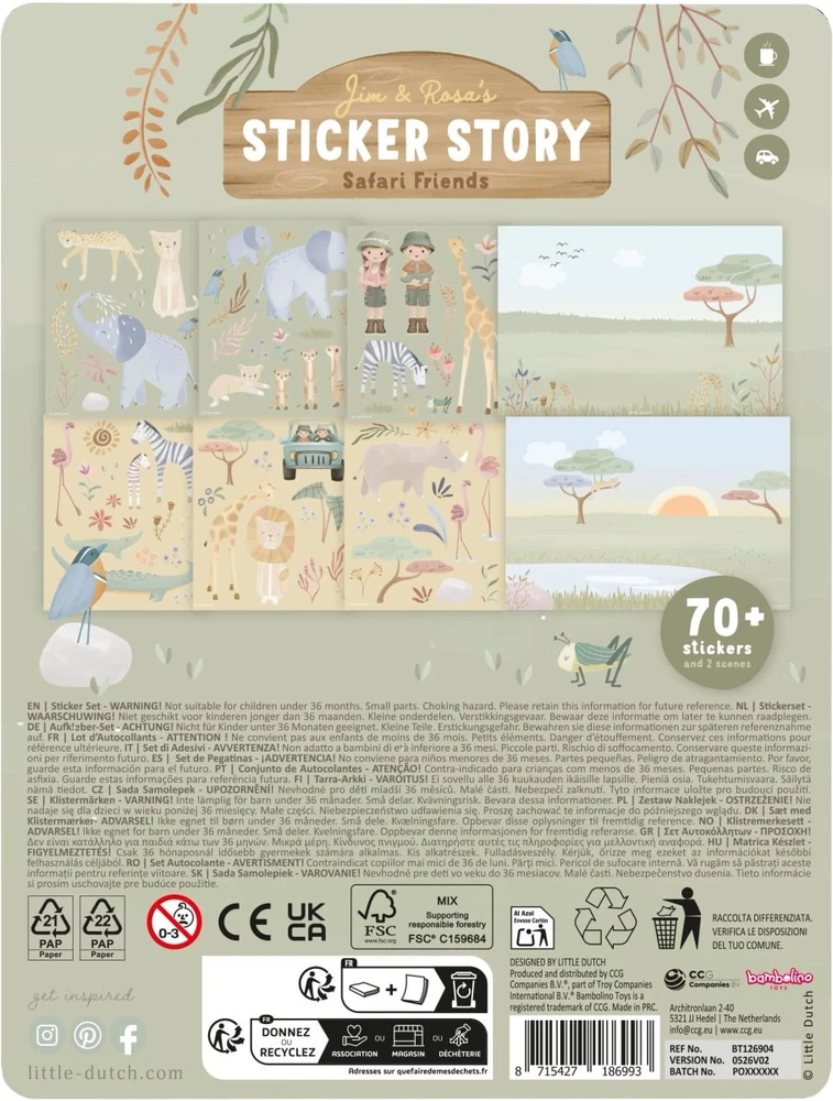 Little Dutch Sticker Story Booklet ´Safari Friends´