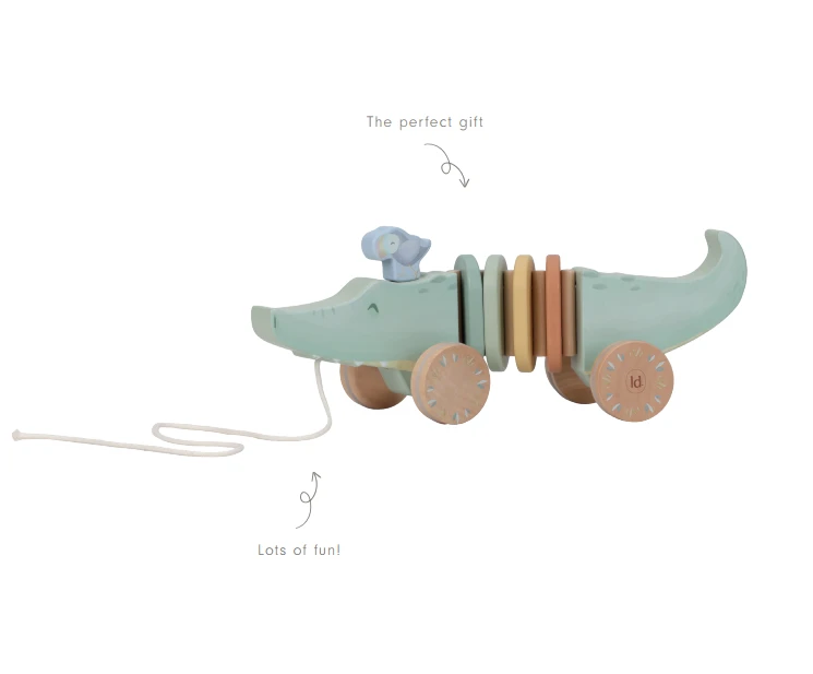 Little Dutch Wooden Pull Crocodile `Safari Friends` FSC