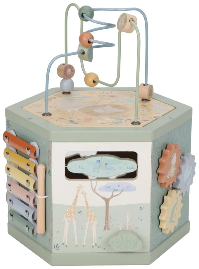 Little Dutch Wooden Activity Cube Hexagon shape ´Safari Friends´ FSC