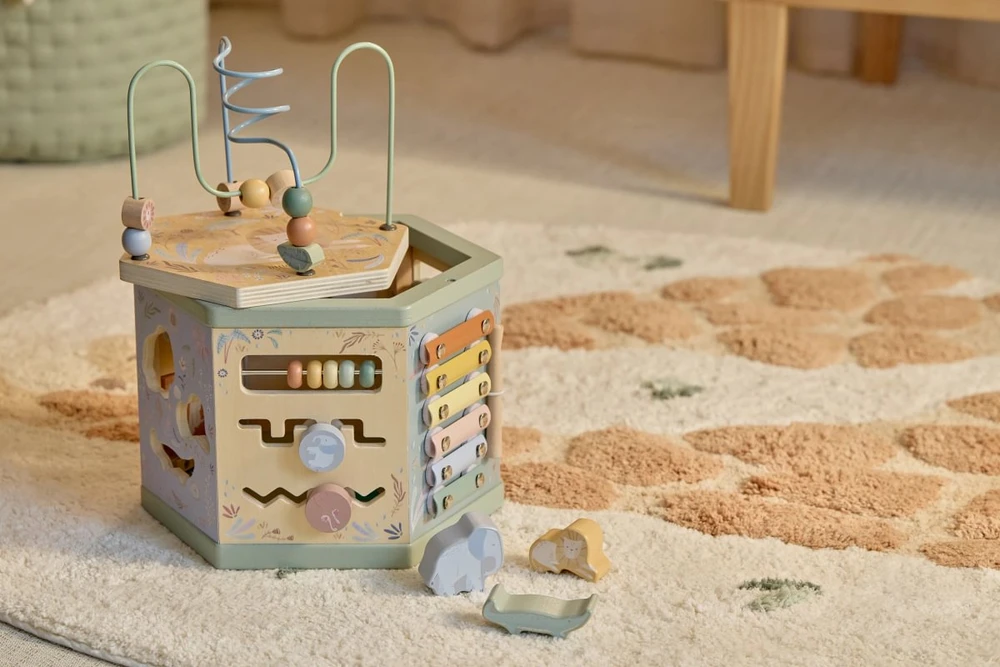 Little Dutch Wooden Activity Cube Hexagon shape ´Safari Friends´ FSC