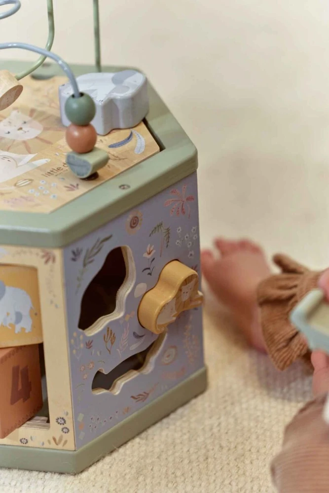 Little Dutch Wooden Activity Cube Hexagon shape ´Safari Friends´ FSC