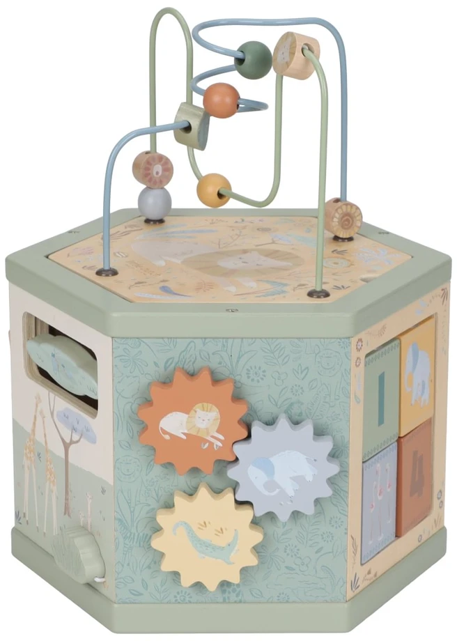 Little Dutch Wooden Activity Cube Hexagon shape ´Safari Friends´ FSC