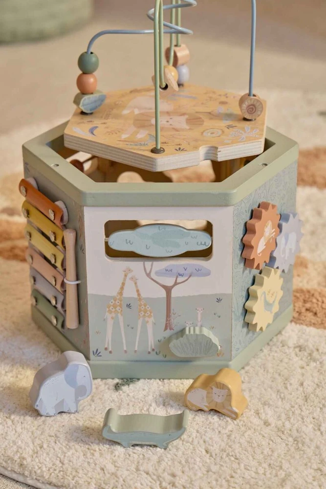 Little Dutch Wooden Activity Cube Hexagon shape ´Safari Friends´ FSC