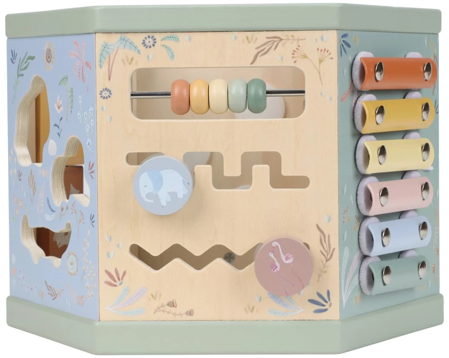 Little Dutch Wooden Activity Cube Hexagon shape ´Safari Friends´ FSC