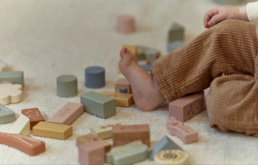Little Dutch Wooden Building Blocks `Safari Friends´ FSC