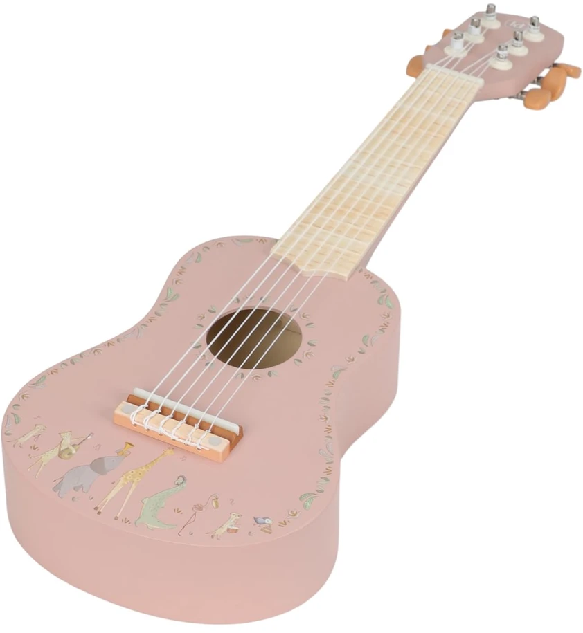 Little Dutch Wooden Guitar ´Safari Friends Rožinė´ FSC