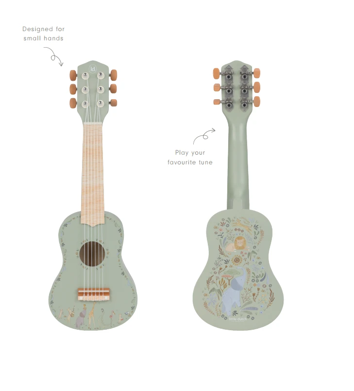 Little Dutch Wooden Guitar ´Safari Friends Žalias´ FSC