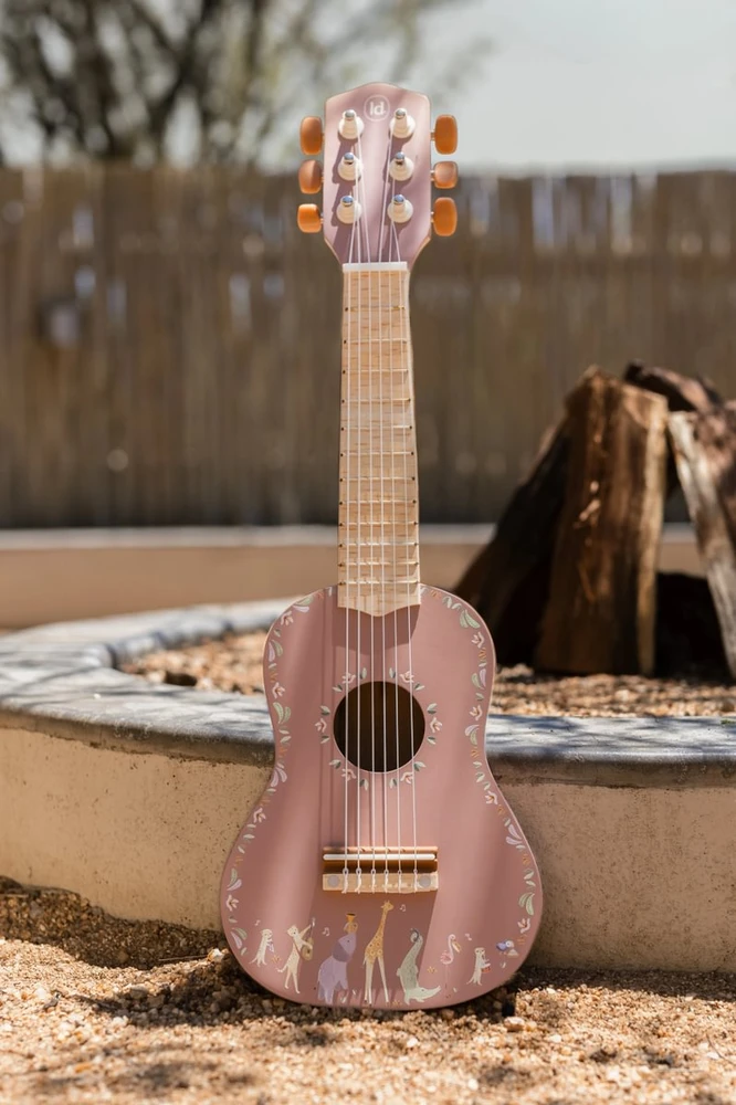 Little Dutch Wooden Guitar ´Safari Friends Rožinė´ FSC