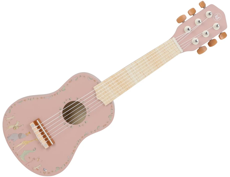 Little Dutch Wooden Guitar ´Safari Friends Rožinė´ FSC