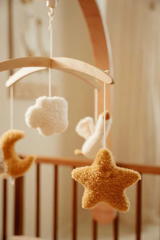 Little Dutch Medinė muzikinė karuselė ´Newborn Naturals´