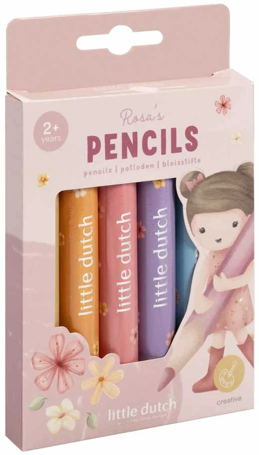 Little Dutch Mediniai pieštukai ´Rosa & Friends´