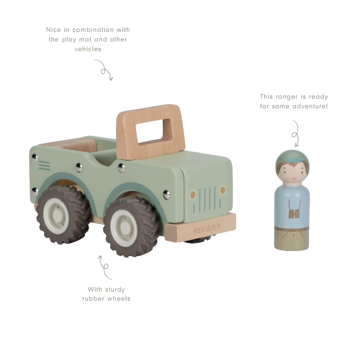 Little Dutch - drewniany samochodzik | Safari Friends FSC