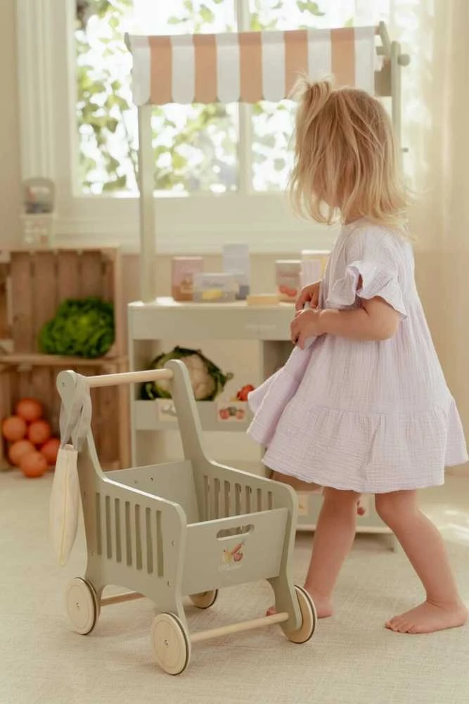 „Little Dutch“ medinis pirkinių vežimėlis