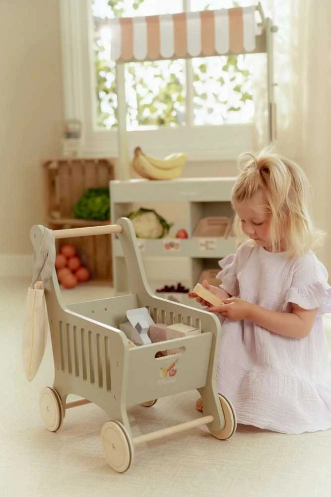 „Little Dutch“ medinis pirkinių vežimėlis