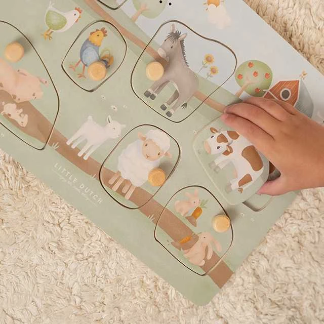 Little Dutch Medinė dėlionė su garsais Ūkis