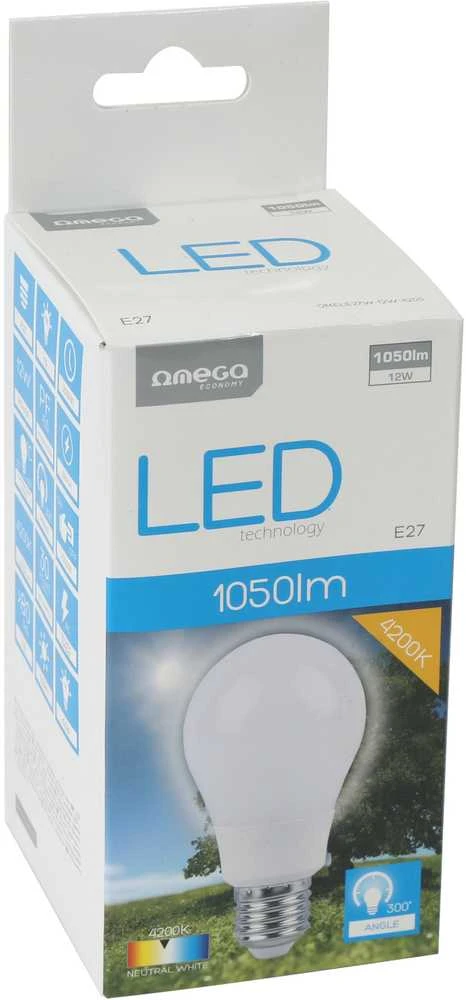 Sieninis šviestuvas Omega LED lempa E27 12W 4200K (43029)