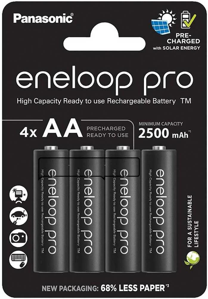 Panasonic Eneloop Pro R6 AA 2500mAh baterija 4vnt