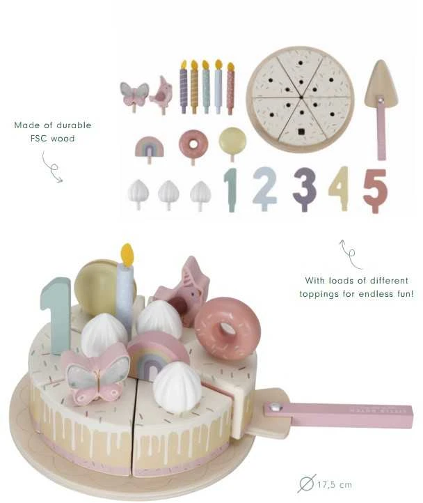 Medinis gimtadienio tortas Little Dutch, rausvas
